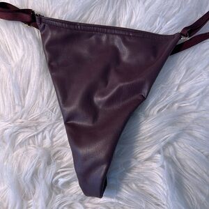 Burgundy Leather Thong